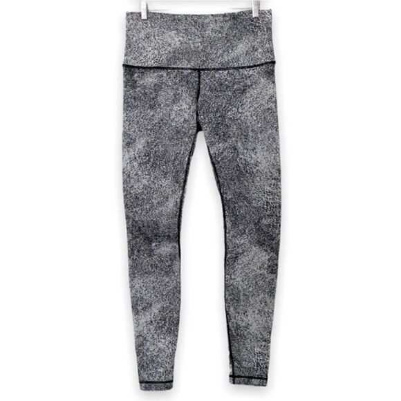 Lululemon Wunder Under Pant Hi-Rise Luon Spray Jacquard White Black 12 - Picture 4 of 7